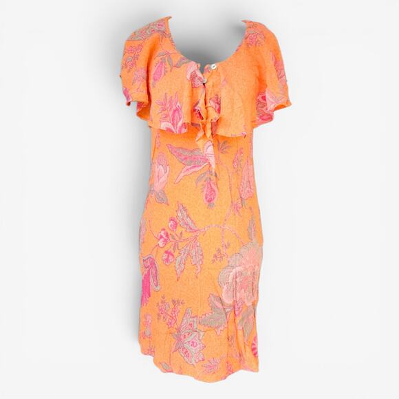 Derhy Dresses & Skirts - Euro Derhy Dress Orange Knee Length Floral - Small